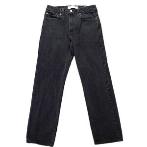 Levis 505 Jean Men 32x31, Tag 32x32 Black Straight Leg 100% Cotton Regular Fit
